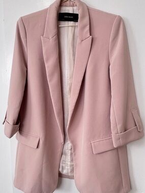 Zara| Pink Longline ‘Boyfriend’ Cuffed Blazer w/Notched Lapels Sz M